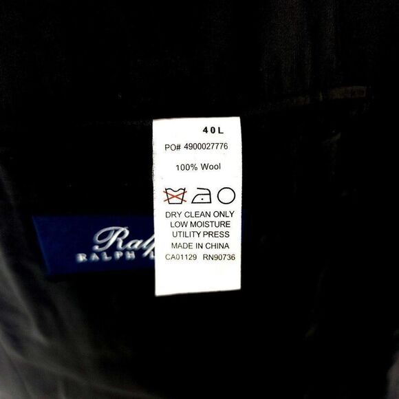 Ralph‎ Lauren Wool 2 Button Black Blazer 40R Tagged 40L See Description - Picture 9 of 13